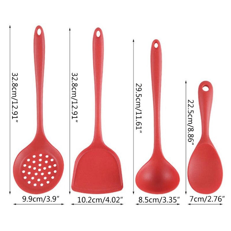Silicone Kitchenware Four-piece Set Silicone Kitchen Cooking Tool Set Multi-function Cooking Utensil Set for Use Drop Shipping